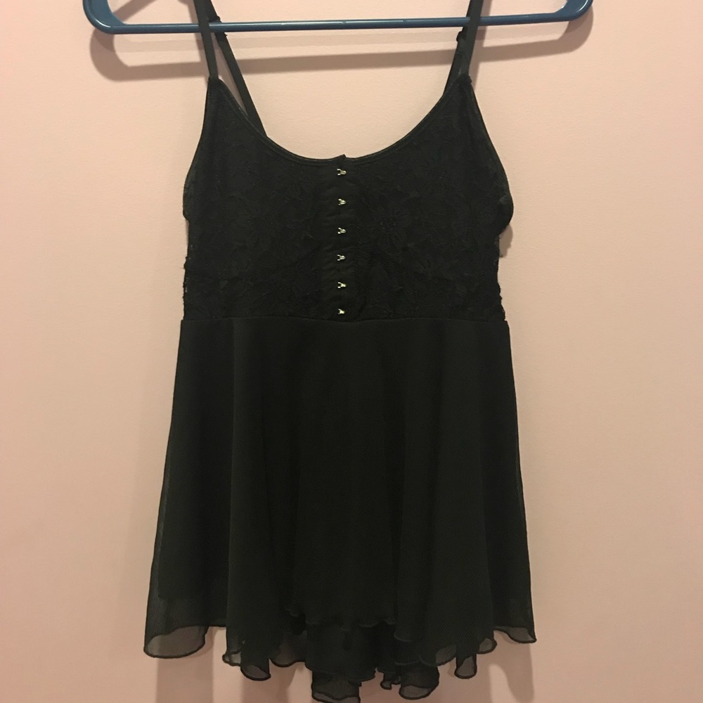 Corset Black Flowy Tank Top